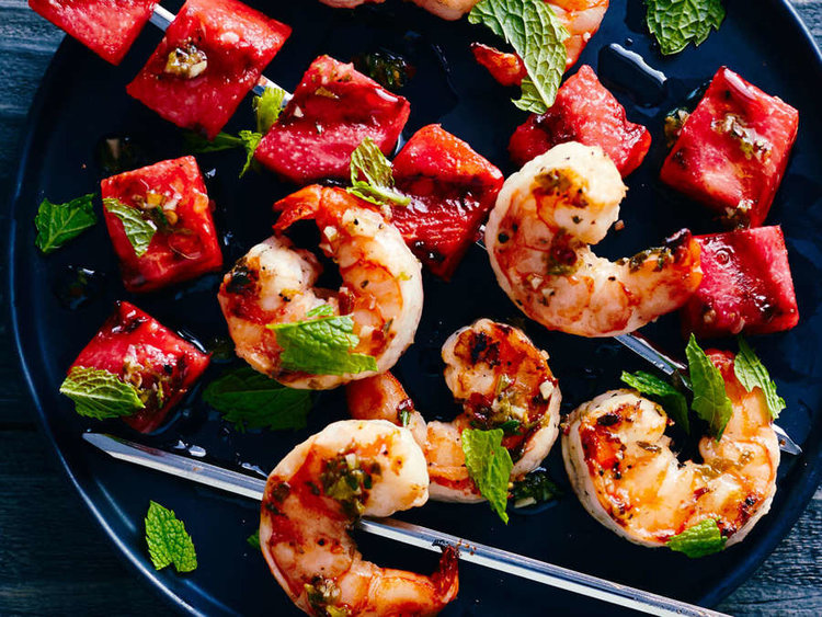 Grilled-Watermelon-Shrimp-Skewers